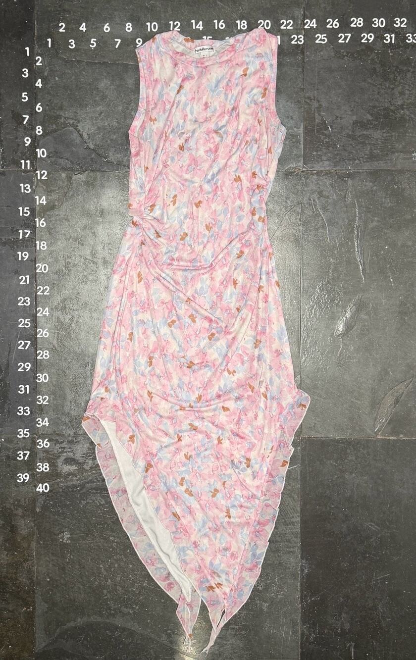 Charlotte Russe Sleeveless Ruched Asymmetric Hem Floral Midi Dress